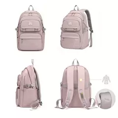 Mochila de Nylon Impermeável para Estudantes, Bolsa de Ombro Dupla, Grande Capacidade, Casual, Viagem, Universidade, Moda - Wolf Magazine