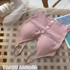 Imagem do Camisola feminina de malha sem mangas, blusa feminina com botões, camisa monocromática, colete sexy com alça, vestido de verão, 2022