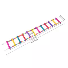Escada de escalada suspensa de madeira multicolorida, brinquedos, 12 degraus, ponte colorida, balanços para pássaros, papagaio, periquito, calopsita, periquito na internet