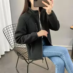 Casaco de gola polar reversível feminino, moletom casual, casaco com zíper solto, moletom de manga longa, moletom de inverno - Wolf Magazine