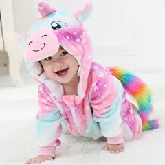 Macacão de flanela para bebés, Macacão Kigurumi, Macaco, Unicórnio, Vaca, Leão, Animal Cosplay, Pijama para 1 a 4 anos Crianças, Meninos, Inverno - loja online