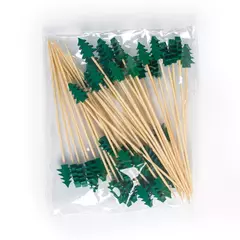 Picaretas De Cocktail De Bambu Do Natal, Papai Noel, Árvore do floco de neve, Beber Fruta, Sobremesa, Comida Palitos, Decoração Festa, Natal, 50Pcs, 2024 na internet