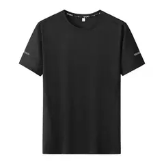 Imagem do Homens de secagem rápida extragrande em torno do pescoço camiseta de manga curta, verão camisetas esportivas, fitness correndo t-shirt, plus size, 6XL, 7XL, 3pcs