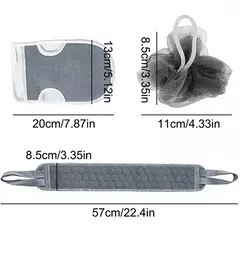 Back Scrubber Bath Glove Set, Escova de chuveiro, Esfoliante Scrub, Esponja Loofah, Remoção de pele morta, Ferramentas de banho, 3Pcs Set - loja online