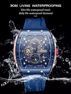 CURREN-Relógio de pulso quartzo masculino, impermeável, luminoso, cronógrafo, data, relógio, luxo, quadrado, Top Brand - Wolf Magazine