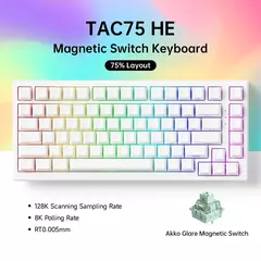 Akko tac75 he teclado de interruptor magnético 75% teclados para jogos gatilho rápido 0.005mm 8k rgb com fio esports teclado personalizado para gamer na internet