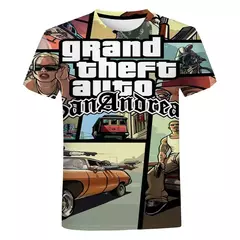 Imagem do Camiseta para jogo GTA para homens e mulheres impressa em 3D, manga curta, extragrande, casual, moda Harajuku, verão, novo