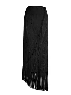Conjunto de biquíni de três peças, sutiã acolchoado, borla, saia de praia de cintura alta, maiô de verão, moda sexy, monocromático - Wolf Magazine