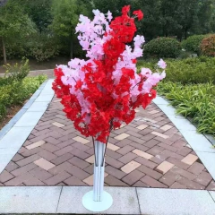 Imagem do Para decorações de festa de casamento alto conjunto de árvore de flor de cerejeira artificial de 10 peças peças centrais de pilar de corredor