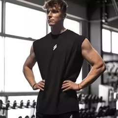 Camisola de regata respirável de fitness solta masculina, camiseta sem mangas, colete de secagem rápida, roupas esportivas masculinas, verão - Wolf Magazine