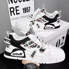 Sapatilhas de skate de couro masculinas, sapatos casuais, esportes de corrida ao ar livre, caminhada, tênis, designer de plataformas, verão - Wolf Magazine