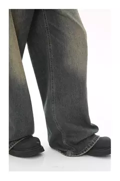 Imagem do Iefb-Jeans lavado vintage masculino, calças jeans de perna larga, calças masculinas soltas, moda casual de rua angustiada, verão, versátil, 9C354