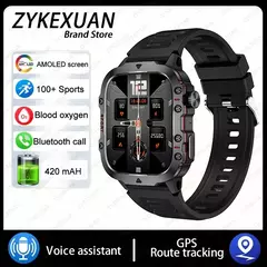 Xiaomi-Relógio Inteligente Militar para Homens, IP68, GPS, Exterior, Esportes 100 +, Rastreador De Fitness, Monitor De Saúde, 1.96 ", Chamada BT, Smartwatch, Novo, 2024 na internet