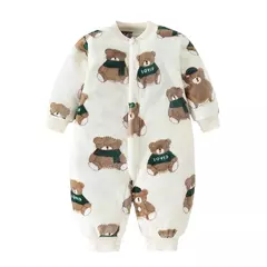 Macacão de flanela macia para bebê recém-nascido, jaqueta infantil para meninas e meninos, macacão de bebê, roupas de primavera e inverno, 0-18 meses - comprar online
