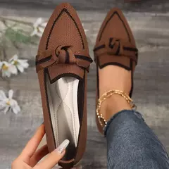 Mocassins femininos de malha, tênis de caminhada casual, tênis respirável, cor sólida confortável, dedo do pé apontado, novo, 2022, 2024 - comprar online