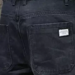 Imagem do Calças jeans soltas para homens, calças harém, cor sólida, cintura de cordão