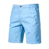Calções de praia masculinos com elástico na cintura, 100% algodão, social, casual, negócios, alta qualidade, 10 cores, novo, verão, 2021