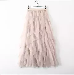 TIGENA-Tutu saia comprida de tule para mulheres, cintura alta, saia plissada, malha, rosa, moda coreana, fofa, estética, feminina, senhora, 2023 na internet