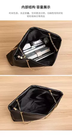 Bolsa de ombro de corrente bordada casual para mulheres, padrão V, lingge, bolsa de compras portátil, nova moda - comprar online