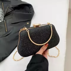 Saco de noite luxuoso para mulheres, alto design, banquete de festa, saco de glitter para senhoras, embreagem do casamento, bolsa de ombro, bolsa de corrente, marca - Wolf Magazine