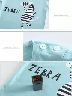 Conjunto de 2 peças e shorts para crianças, pijama de algodão com desenhos animados, zebra, impressão de dinossauro, roupas novas de noite para 1 a 6 anos - comprar online