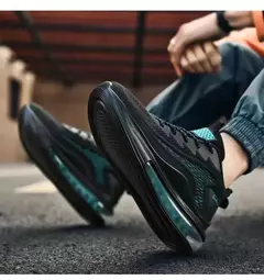 Moda masculina sapatos casuais almofada de ar tênis de corrida nova moda respirável fundo macio masculino tênis casuais sapatos de luxo
