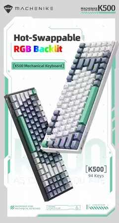 Machenike-K500 Teclado mecânico para jogos, Teclado com fio, Hot Swappable, 94 teclas, RGB Light, Mac, Windows - Wolf Magazine