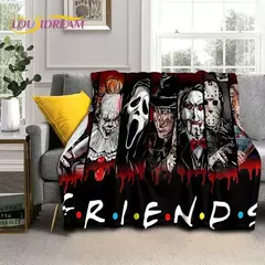 Imagem do Halloween Macio Cobertor De Flanela, Personagem De Filme De Terror, Chucky, Serra Pennywise, Camas, Quarto, Sofá, Piquenique, Tampa Do Jogo