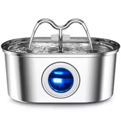 Dispensador de animais de estimação de aço inoxidável, 108oz/3.2l, água para gatos, com luz led, bomba silenciosa, fonte automática para gato, cachorro, tigela potável - loja online