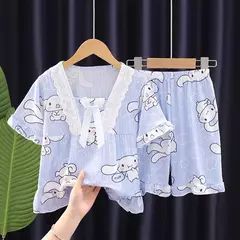 Pijama infantil para desenhos animados, roupas esportivas casuais, roupas para casa, camiseta estampada, kuromi, novo, verão - Wolf Magazine