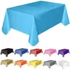 Toalha De Mesa Monocromática De Plástico Descartável, Cobertura De Mesa, Pano Retangular, Tampas De Decoração, Retângulo, Festa De Aniversário, Casamento, Natal