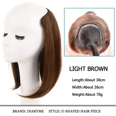 Peças de cabelo curto sintético clipe invisível na almofada de cabelo peças de cabelo alto na extensão do cabelo fofo peruca natural sintética para mulher - loja online