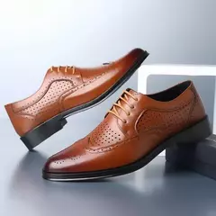 Sapatos de couro genuíno dos homens verão oco para fora plus size luxo homem sapatos de negócios calçados de casamento sapato casual masculino - Wolf Magazine