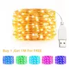 USB LED String Lights para Decoração de Natal Luzes de fadas impermeáveis Fio de cobre, Guirlanda de luz, Festa de casamento, 10 m, 20 m, 30m