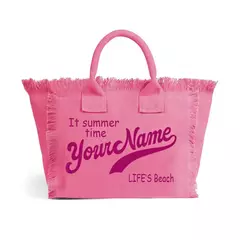 Bolsa de lona elegante e personalizável para mulheres, praia de verão, grande capacidade, bolsa pendular, presentes de casamento - loja online