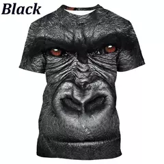 Homens e mulheres engraçados gorila e macaco camiseta estampada em 3D, tops casuais de manga curta, camisa animal, verão, nova moda imita - comprar online