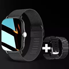 Relógio inteligente quadrado para homens e mulheres, rastreador de fitness, relógio inteligente esportivo, toque de discagem, música, Smartclock para Android, iOS - loja online