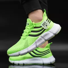 Imagem do Tênis de malha respirável para mulheres e homens, tênis de plataforma confortável, esportes ao ar livre, branco, sapatos de marca masculina, novo, 2023