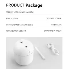 250ML USB Mini Umidificador de Ar Aroma Difusor Óleo Essencial Para Casa Carro Ultrasonic Mudo Névoa Criador Difusor com Lâmpada Cor LED - Wolf Magazine