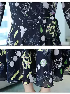 Vestido fragmentado de manga longa para mulheres, saia emagrecedora elegante, emagrecimento suaviza sua silhueta, saia linha A, além da fronteira, outono, nova, 2021 - Wolf Magazine