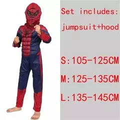 Super-herói homem aranha capitão américa homem de ferro thor hulk batman cosplay traje muscular bodysuit macacão para crianças festa de halloween - comprar online