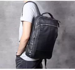 Mochila de couro genuíno para homens, cavalo louco vintage mochila para laptop grande mochila diária mochila de viagem mochila para caminhadas - comprar online
