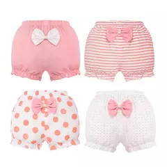 Menina bebê shorts 100% algodão crianças infantil moda listra arco calcinha para 6-24 meses crianças de alta qualidade falbala cuecas presente