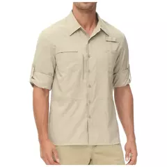 Camisas de Botão Táticas Masculinas, Manga Comprida, Casual, Pescaria, Carga, Caminhada, Trabalhando, Blusa, UPF 50 Plus - loja online