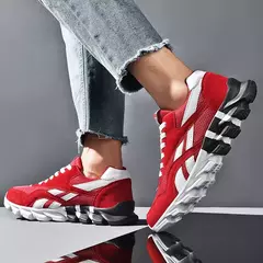 Tênis de corrida casual respirável para homens, antiderrapante, absorvente de choque, sapatos de caminhada confortáveis, esportes da moda, novo, 39-48, 2024 - Wolf Magazine