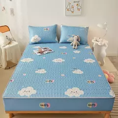 Imagem do Esteira espessa de látex natural para cama, sensação fresca, seda gelada, capa e fronha, macio respirável, resfriamento, verão