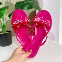 Chinelos rebitados para mulheres, sapatos de geléia, chinelos de fundo plano, chinelos de rebite casuais, para casa, fora, verão, 36-42