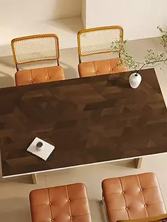 Tapete De Mesa Geométrica Grão De Madeira, Tapetes Decorativos De Luxo Leve, Anti Óleo e Toalha De Mesa Anti Scalding, Cuidado Fácil, High End - Wolf Magazine