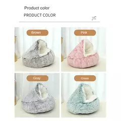 Cama para gatos de estimação, almofada redonda de pelúcia, casa 2 em 1, cesta quente para gatos, saco de dormir para animais de estimação, ninho de gato, canil para cama de cachorro pequeno - Wolf Magazine