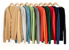 Imagem do BROWON-Cardigã monocromático com decote em v masculino, suéter casual, cardigã comercial, clássico, moda coreana, roupas masculinas